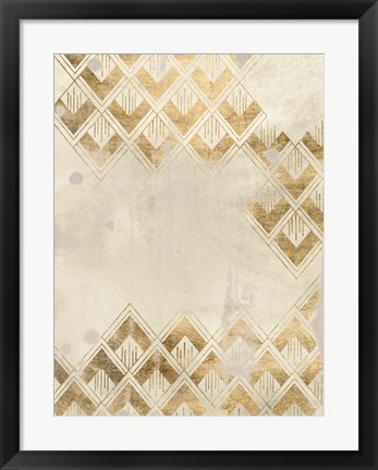 Framed Deco Pattern in Cream III Print