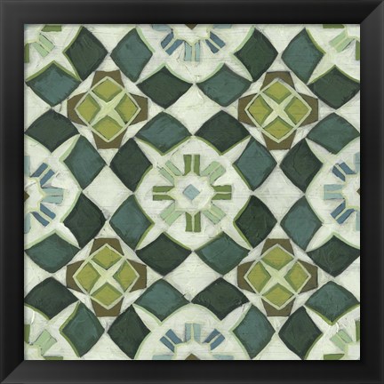 Framed Palm Piazza Tile II Print