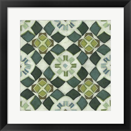 Framed Palm Piazza Tile II Print