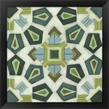 Framed Palm Piazza Tile III Print