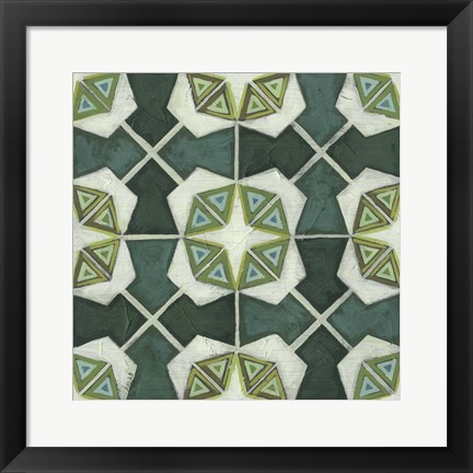 Framed Palm Piazza Tile IV Print