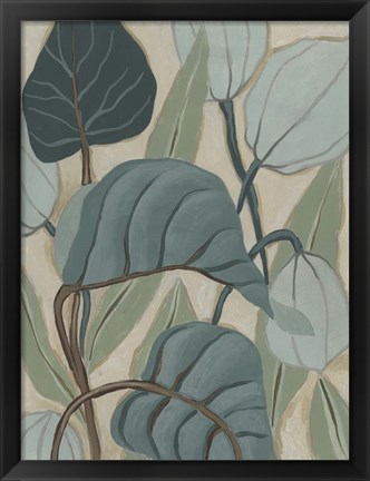 Framed Slate Palms II Print