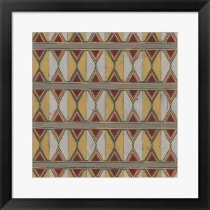 Framed Ochre Tapestry V Print