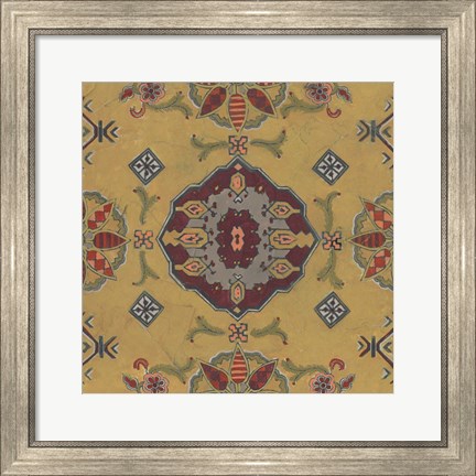 Framed Ochre Tapestry VIII Print