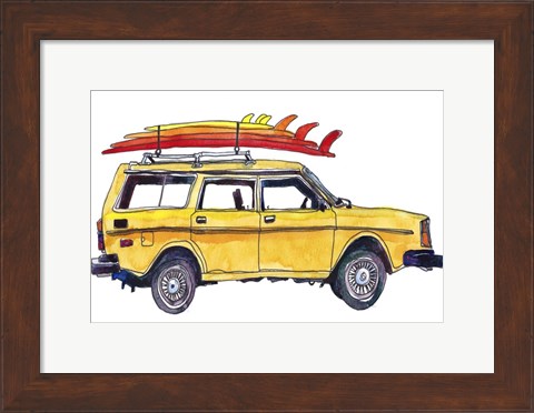 Framed Surfin&#39; Wheels V Print