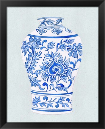 Framed Qing Vase II Print