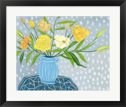 Framed Flowers in Vase II Print