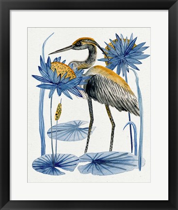 Framed Heron Pond I Print