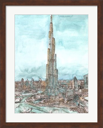 Framed Day Landing Dubai II Print