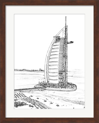 Framed Dubai in Black &amp; White I Print