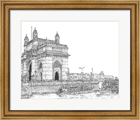 Framed India in Black &amp; White I Print