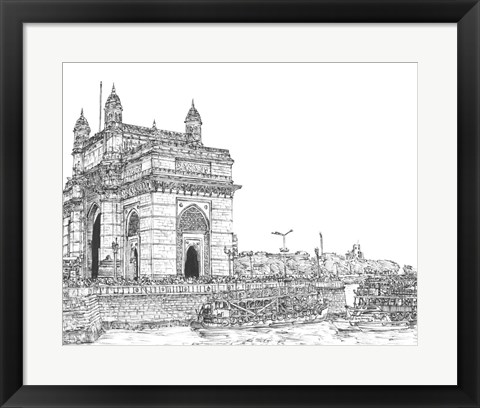 Framed India in Black &amp; White I Print