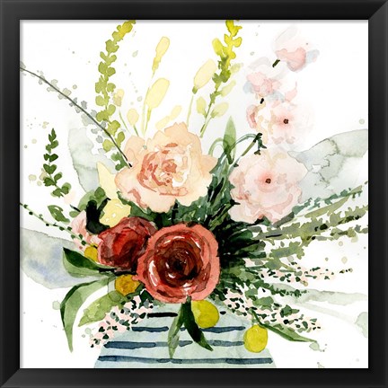 Framed Splashy Bouquet II Print