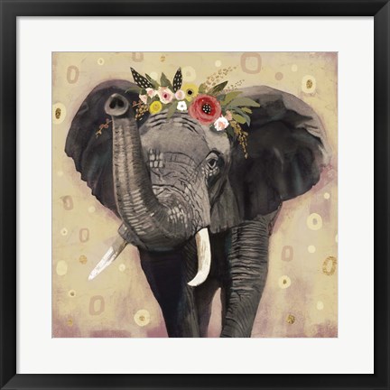 Framed Klimt Elephant II Print