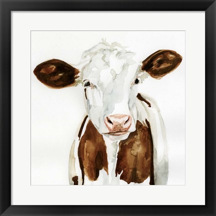 Framed Cow Gaze I Print