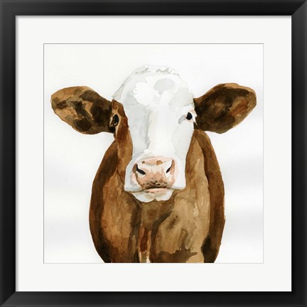 Framed Cow Gaze II Print