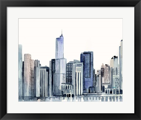 Framed Watercolor Skyline II Print