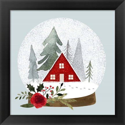 Framed Snow Globe Village II Print