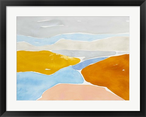 Framed Luminous Coastline I Print