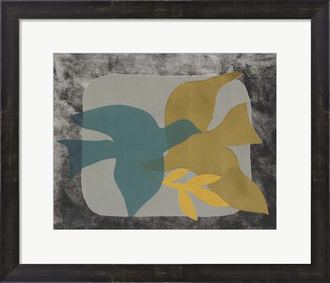 Framed Dove Composition I Print