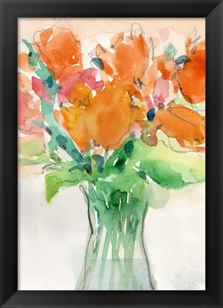 Framed Cheerful Bouquet I Print