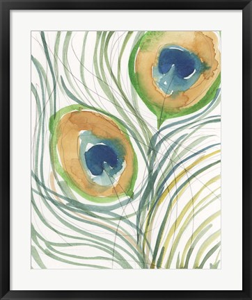 Framed Peacock Abstract I Print