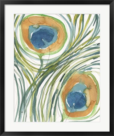 Framed Peacock Abstract II Print