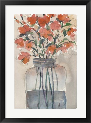 Framed Flowers in a Jar I Print