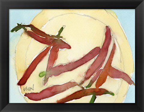 Framed Peppers on a Plate II Print