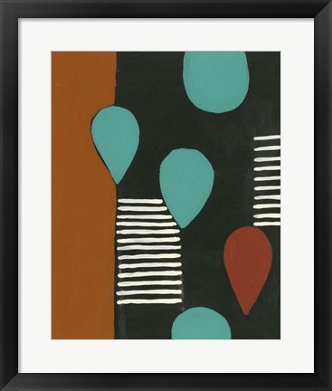 Framed Rust &amp; Teal Patterns III Print