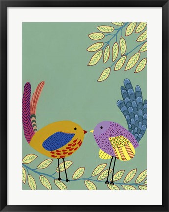 Framed Patterned Feathers II Print