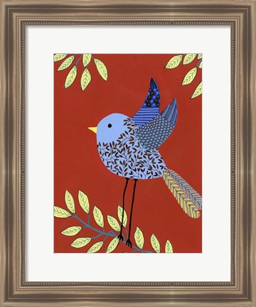 Framed Patterned Feathers III Print