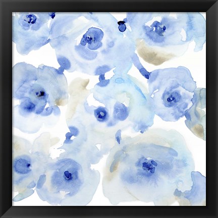 Framed Blue Roses II Print