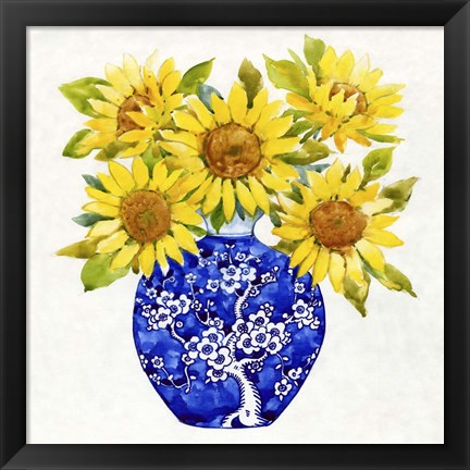 Framed Sun Flower Still Life I Print