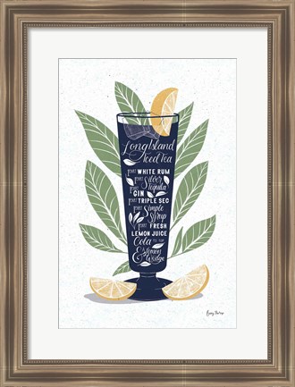 Framed Fruity Cocktails II Navy Print