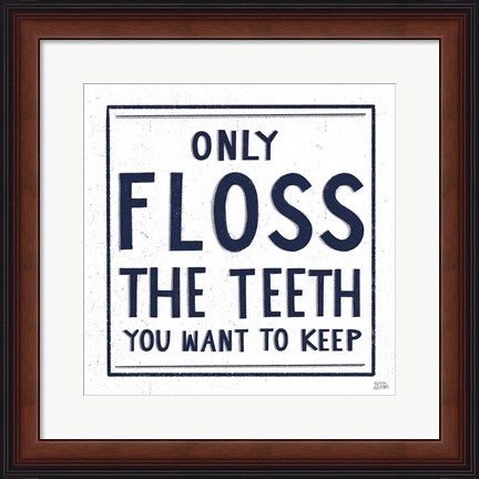 Framed Only Floss Navy Print