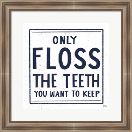 Framed Only Floss Navy Print