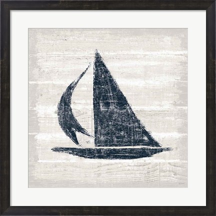 Framed Driftwood Coast II Blue Print