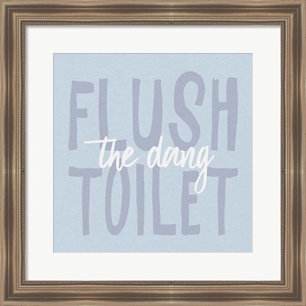 Framed Bathroom Advice III Print