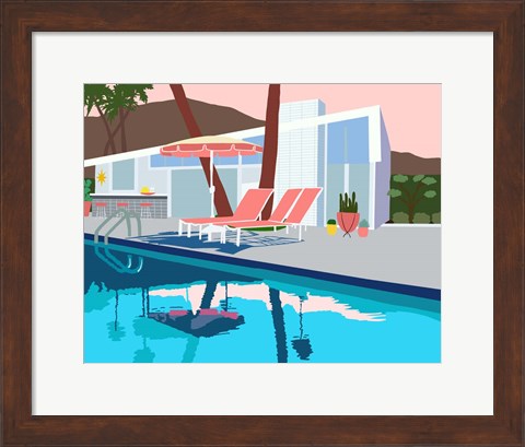 Framed Pool Lounge I Print