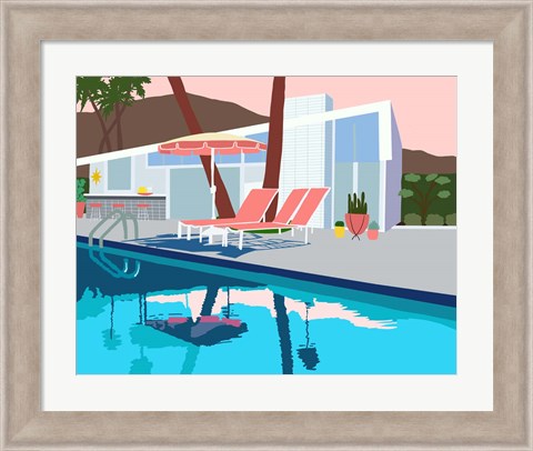 Framed Pool Lounge I Print