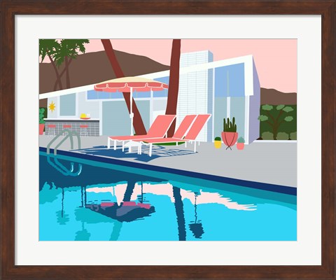 Framed Pool Lounge I Print