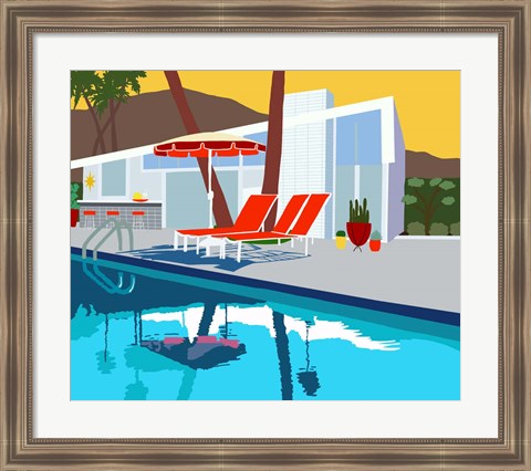 Framed Pool Lounge II Print