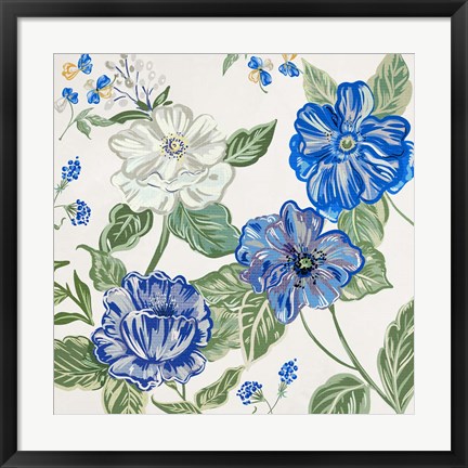 Framed Italian Floral Theme I Print