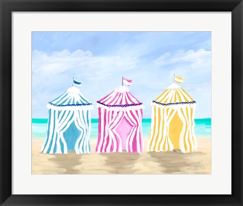 Framed Beach Cabanas Print