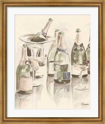 Framed Sepia Champagne Reflections II Print