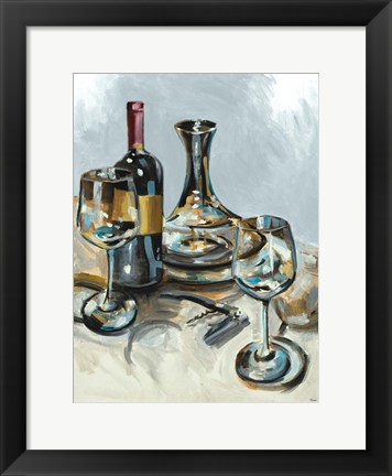 Framed Wine with Dinner II Print