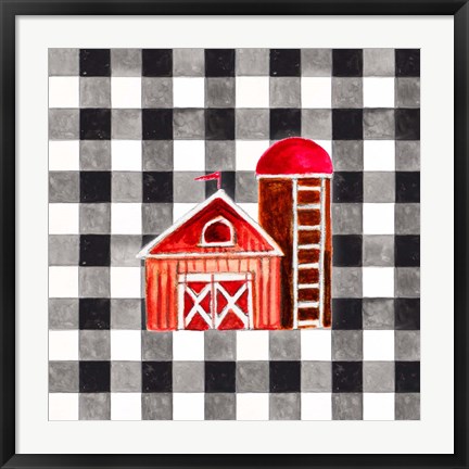 Framed Fun Farm Icon I Print