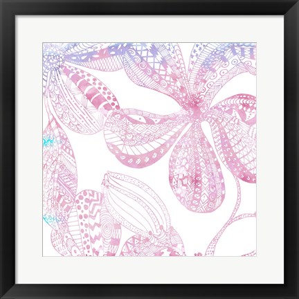 Framed Floral Embossed II Print