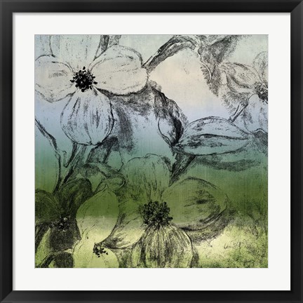 Framed Green Bella Natura II Print